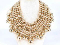 GOLD CHOKER NECKLACE SET CLEAR STONES