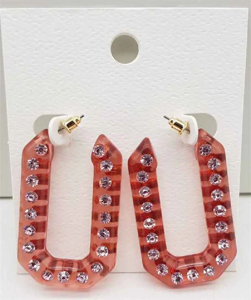 Pink Acrylic Earring