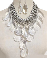 Silver Chunky Necklace Set