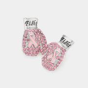 Pink Ribbon Boxing Glove Earrings