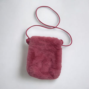 Pink Furry Crossbody Bag