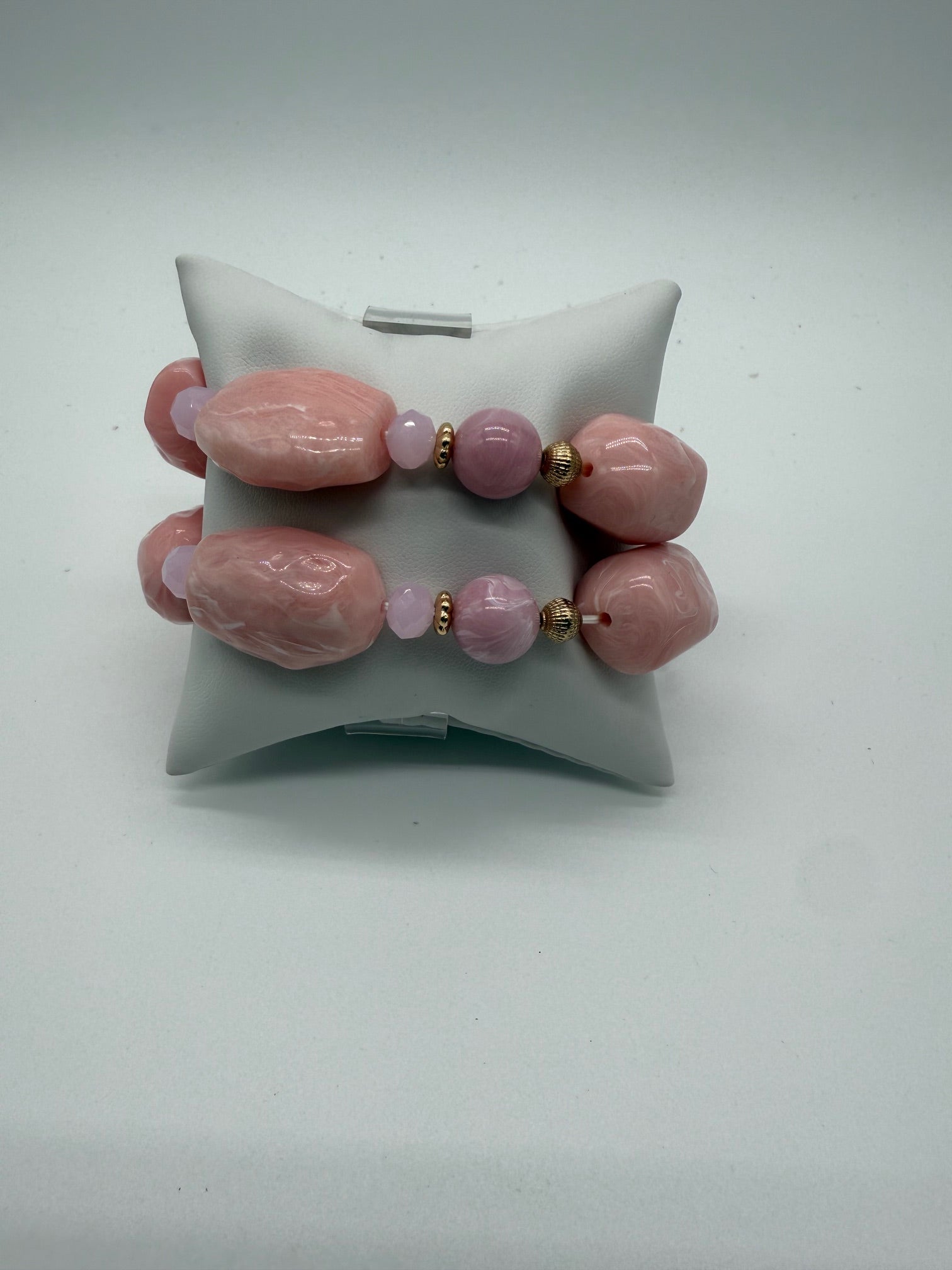 Light Pink Marbled Bead Bracelets
