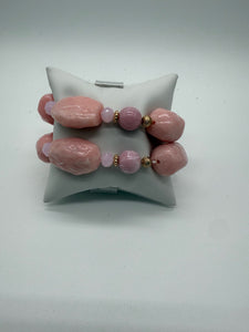 Light Pink Marbled Bead Bracelets