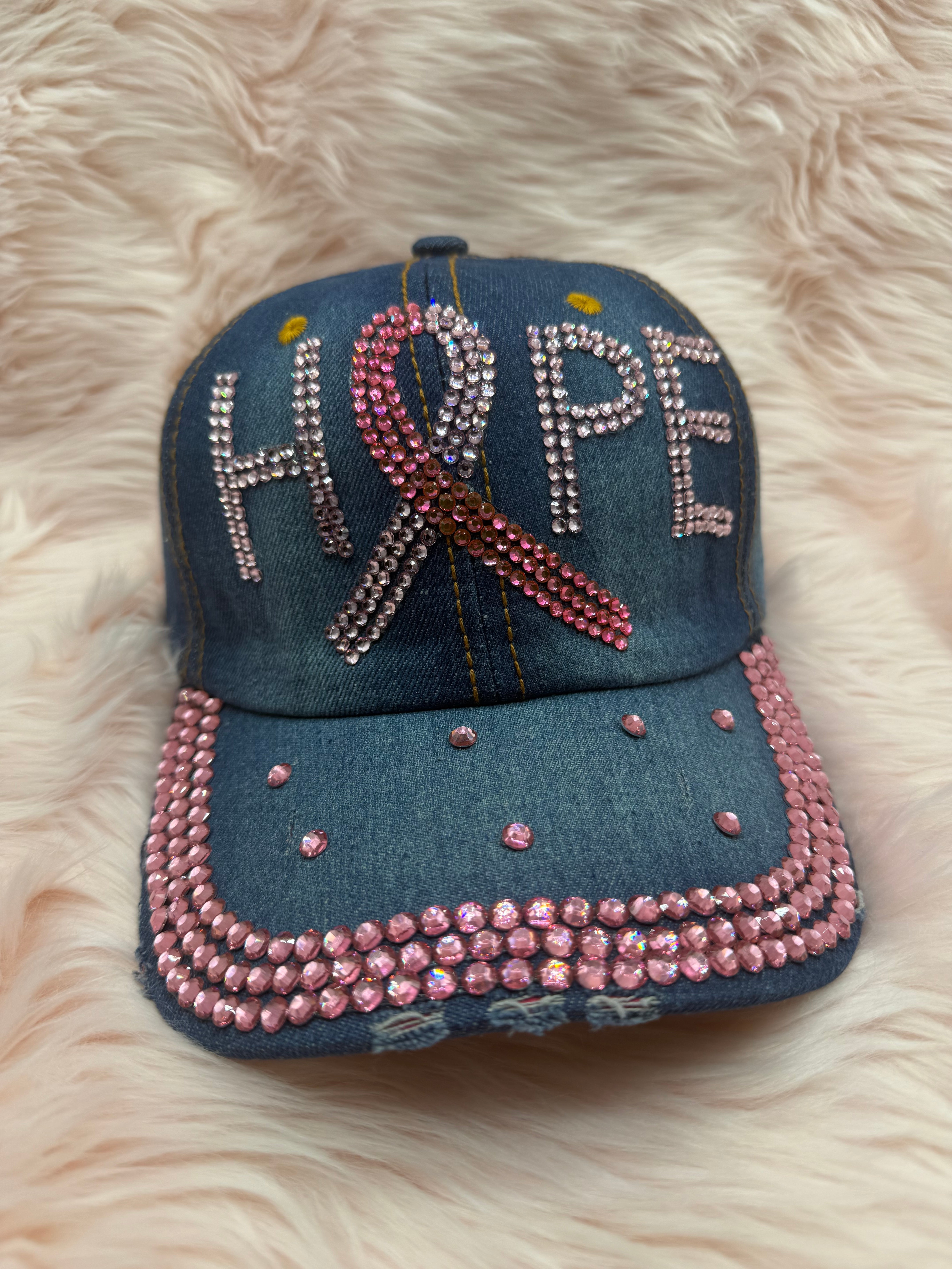 Breast Cancer Awareness Baseball Cap Denim Hope