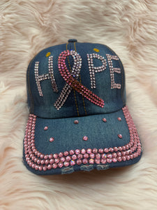 Breast Cancer Awareness Baseball Cap Denim Hope