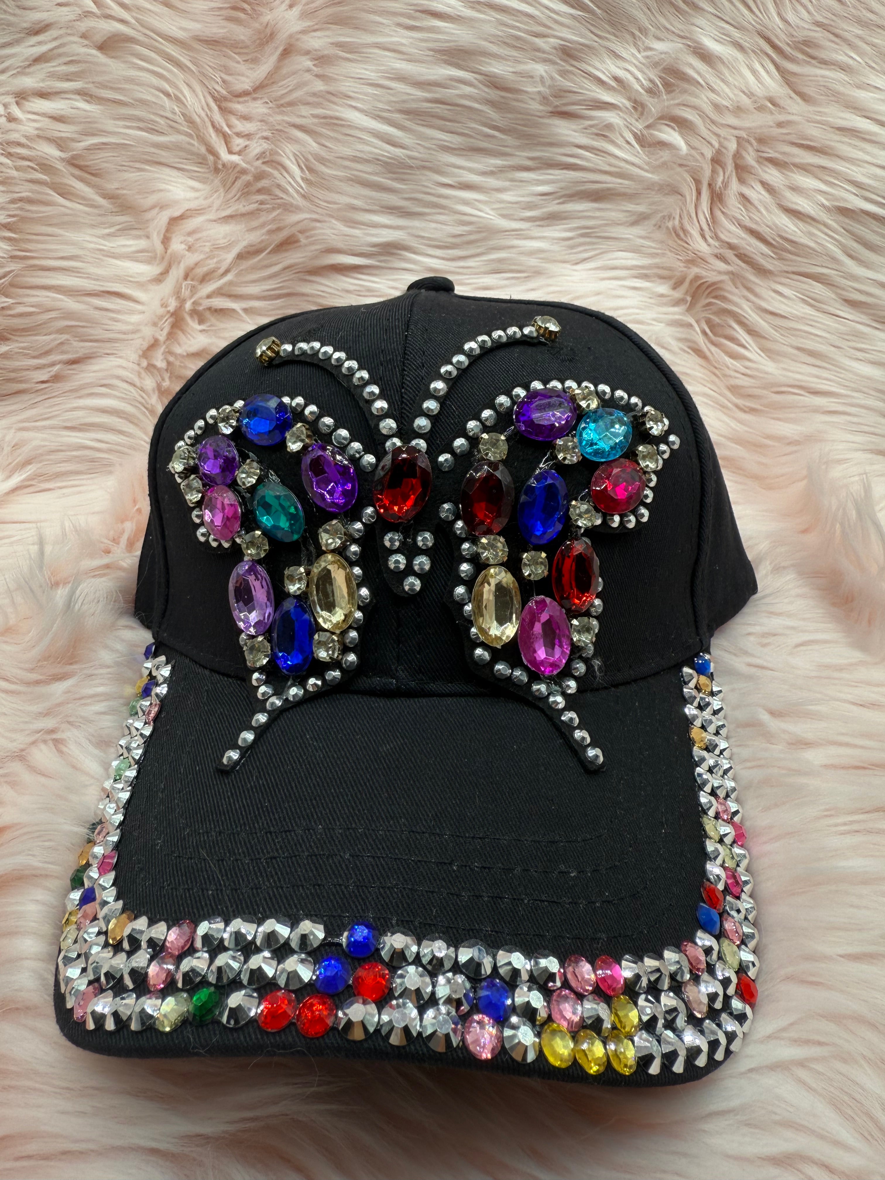 Breast Cancer Awareness Baseball Cap Black Butterfly