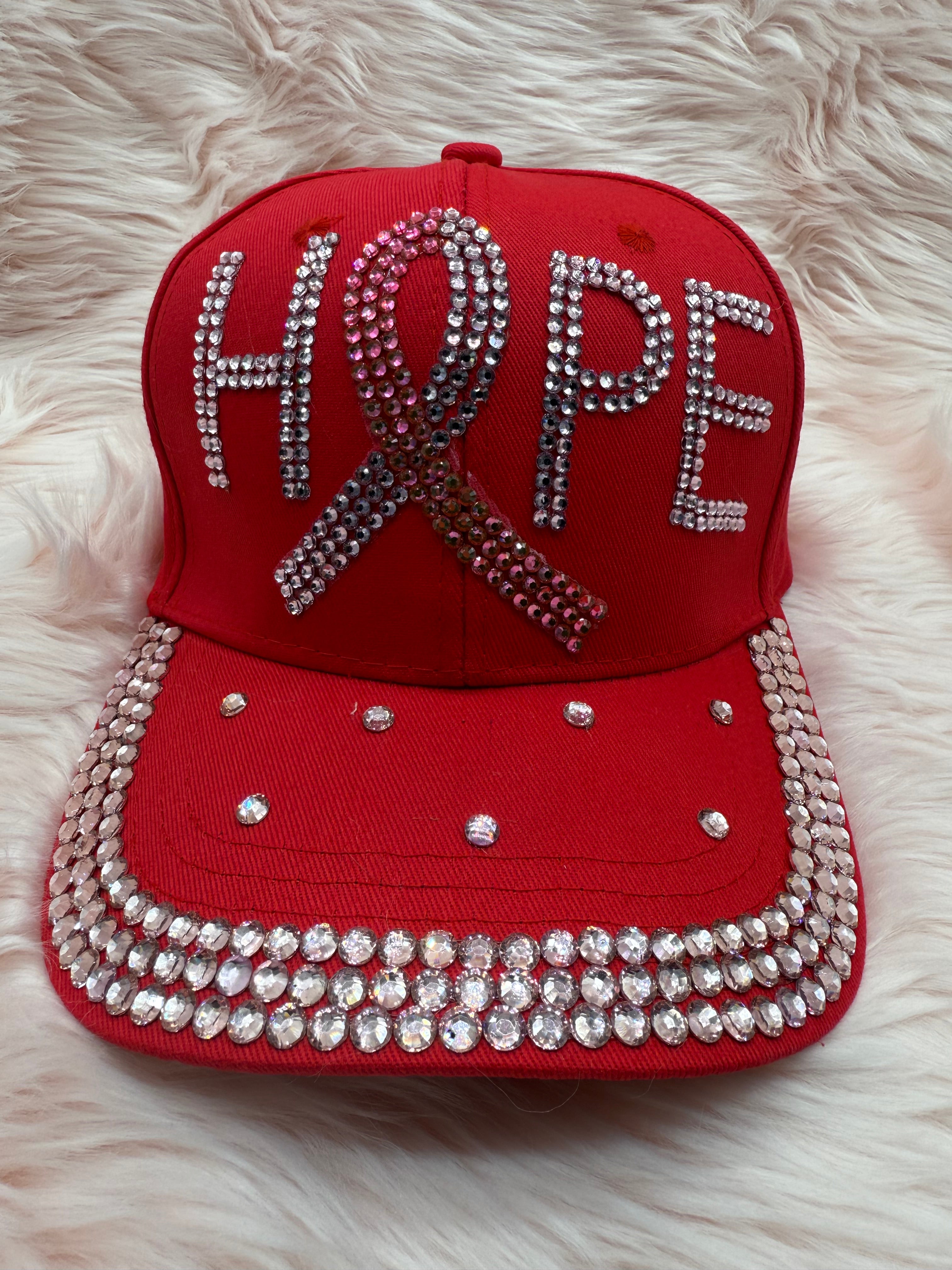 Breast Cancer Awareness Baseball Cap Red Hope