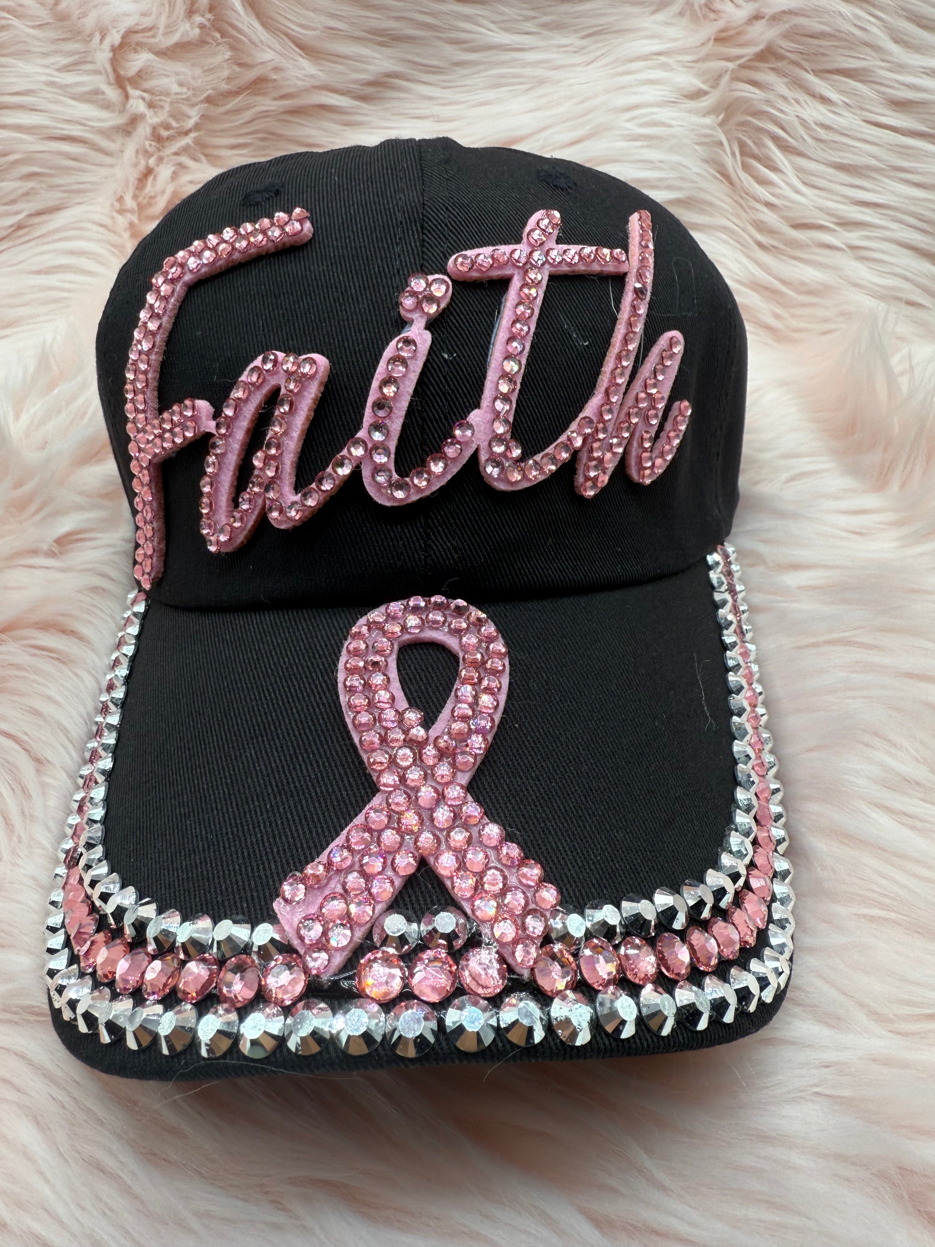 Breast Cancer Awareness Baseball Cap Black Faith