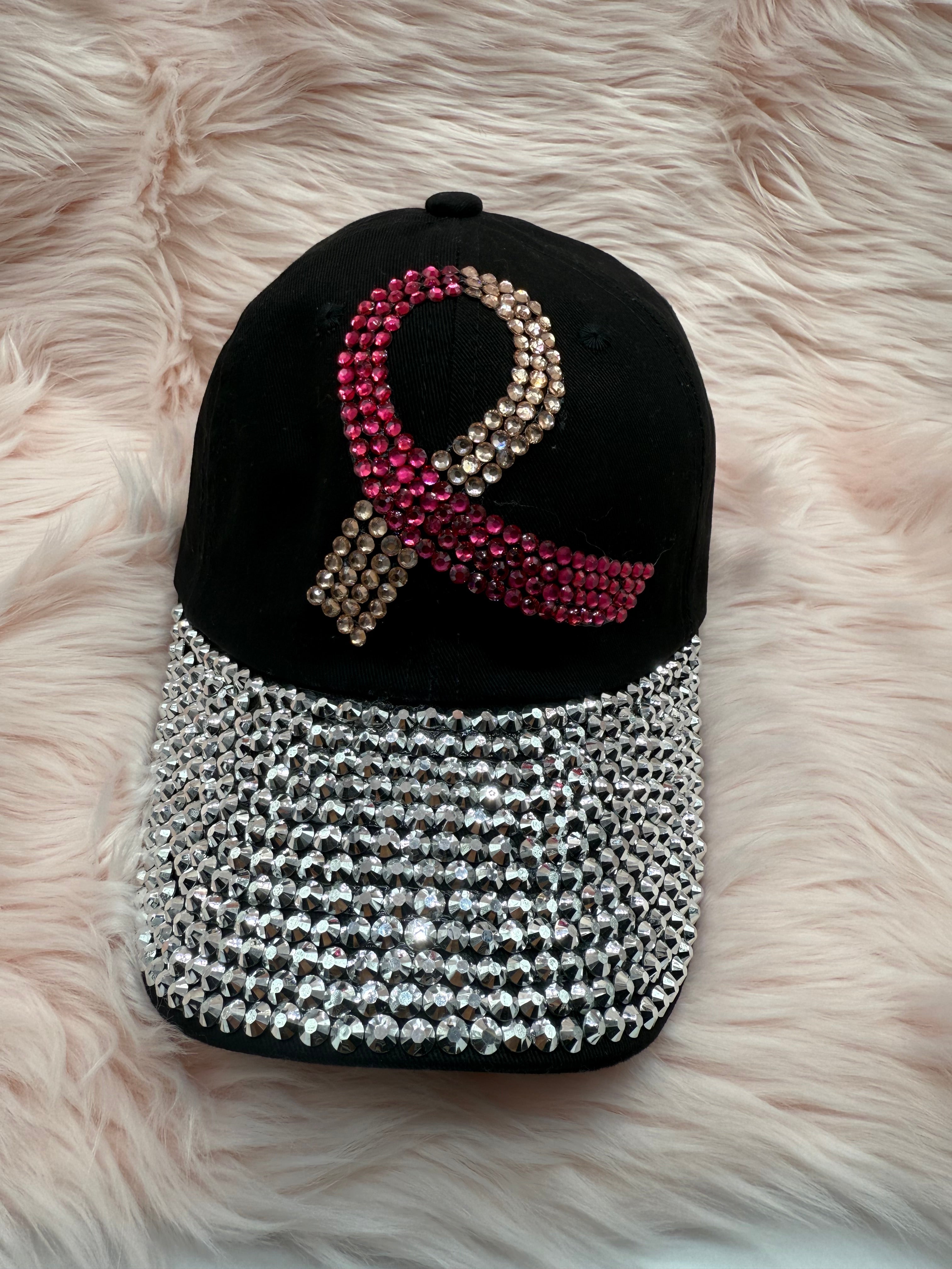 Breast Cancer Awareness Baseball Cap Black Ribbon
