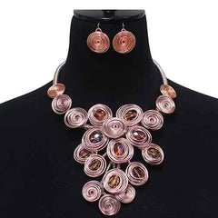 ROSE GOLD CIRCLE NECKLACE STONES