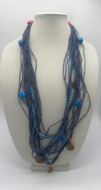 Blue Jute Necklace NK24028