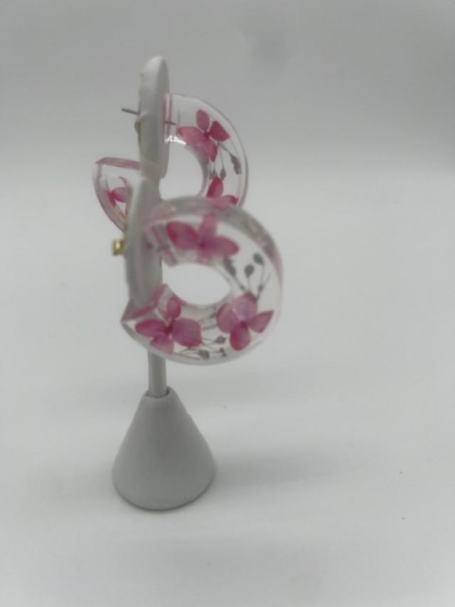Clear and Pink earrings E24020