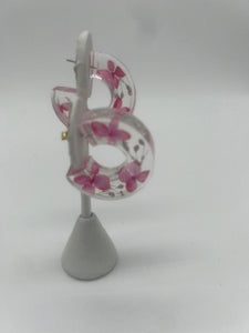 Clear and Pink earrings E24020