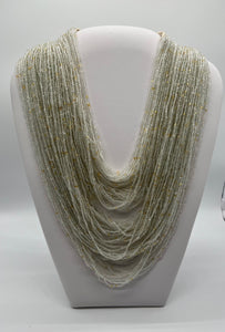 NK2300013 Beaded Necklace Clear and Gold