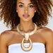 Pendant Gold Door Knocker Omega Chain Necklace