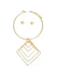 Necklace Gold Concentric Diamond Dangle Pendant