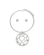 Necklace Silver Domed Pendant Collar for Women