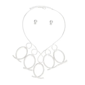 Necklace Silver Looped Cable Collar for Women