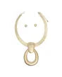 Pendant Gold Door Knocker Omega Chain Necklace