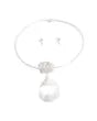 Silver Twisted Collar Teardrop Necklace