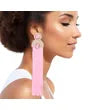 Tassel Pink Long Vintage Glam Earrings for Women