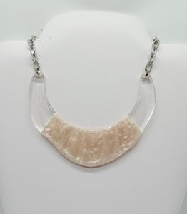 Pink and Clear Lucite Short Necklace