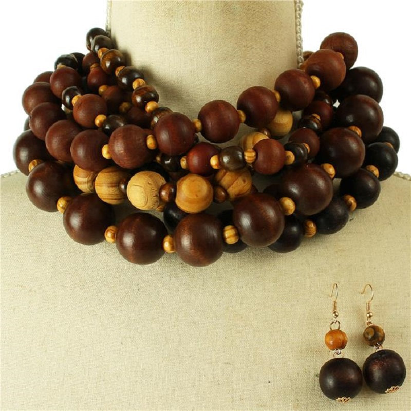 Olivia Wooden Pearl Necklace 013