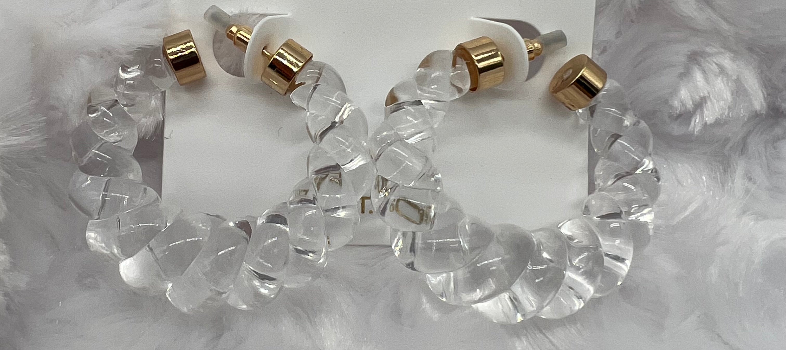 Clear Hoop Earrings E028