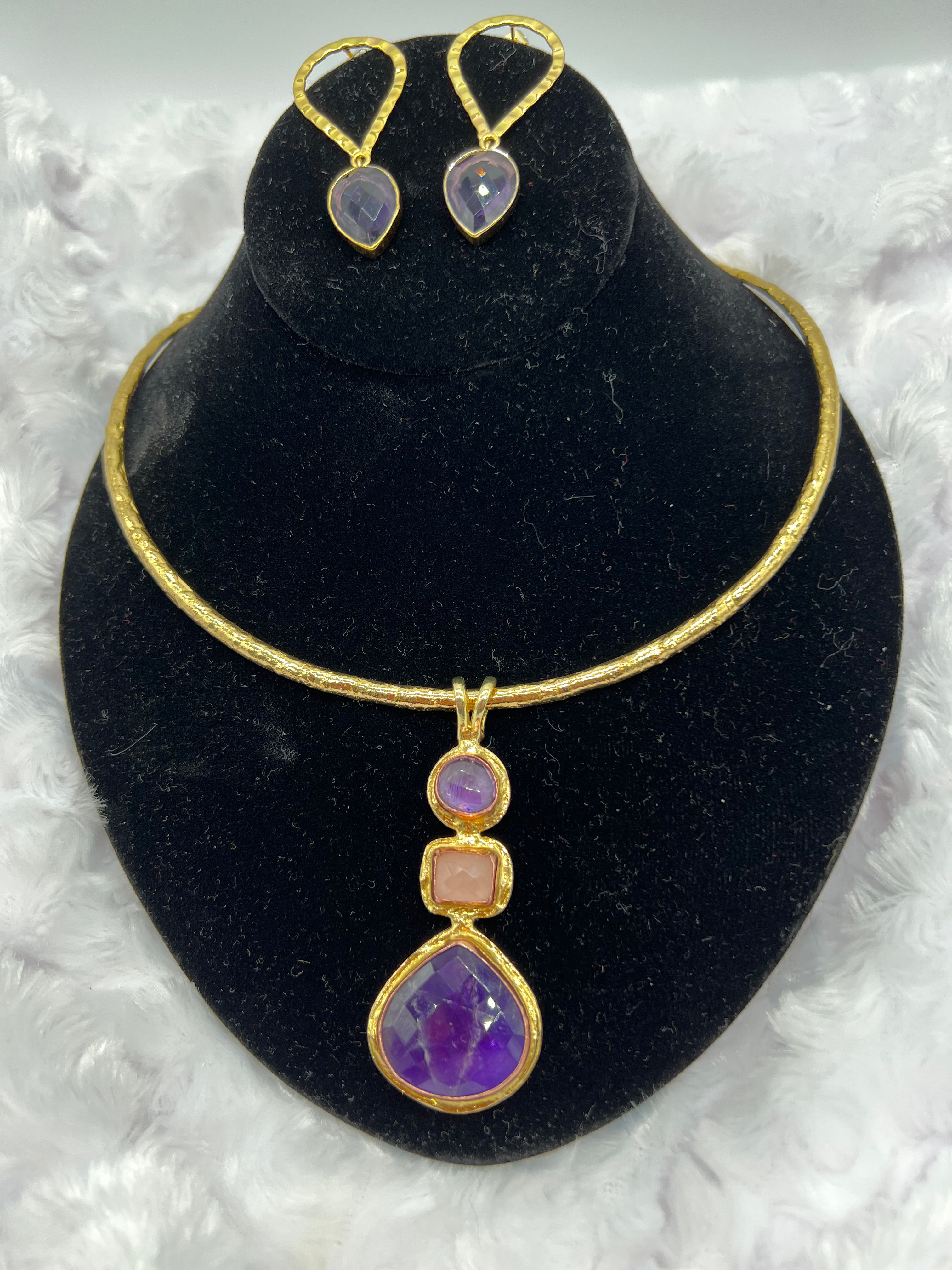 Amethyst Necklace Set N029