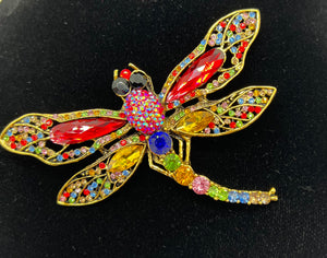 Multi Color Dragonfly Brooch P005