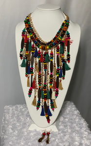 Amara Wooden Statement Necklace N001