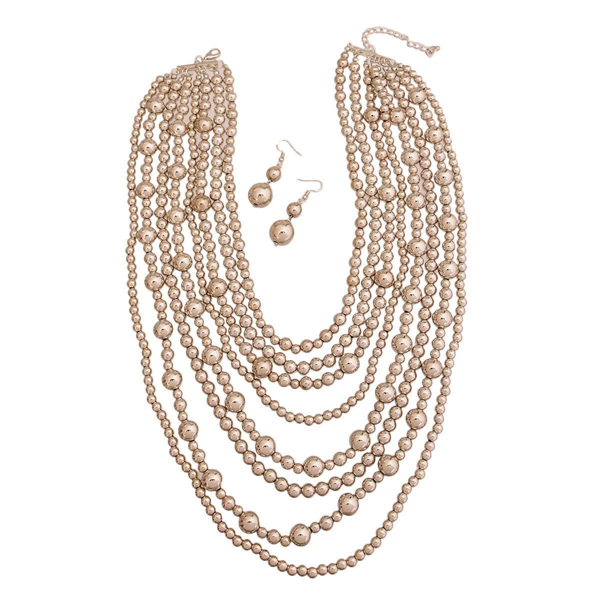 Audrey Silver 8 Strand Pearl Necklace 012